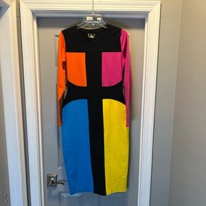 NWT Ty Hunter X Reflex Colorblock bodycon dress size L